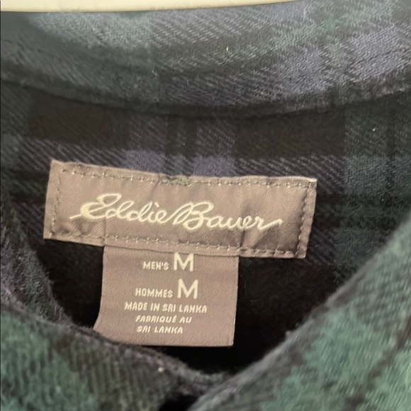 Eddie Bauer Men's Green Plaid Shirt Medium - Picture 2 of 9